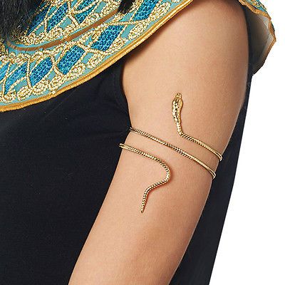 CLEOPATRA EGYPTIAN QUEEN OF THE NILE COSTUME GOLD METAL SNAKE ARMBAND BRACELET  in Clothing, Shoes & Accessories, Costumes, Reenactment, Theater, Accessories | eBay Vine Jewelry, Metal Snake, Halloween Costume Store, Upper Arm Cuffs, Snake Tattoos, Golden Snake, Tropical Birthday, Tattoo Bracelet, Arm Bracelets