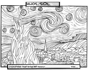 Cuadros de Van Gogh para colorear | laclasedeptdemontse Train Coloring Pages, Yarn Painting, Mosaic Art Projects, Glass Fusing Projects, Arte Van Gogh, Starry Night Van Gogh, Famous Art, Painting Projects, Mosaic Art