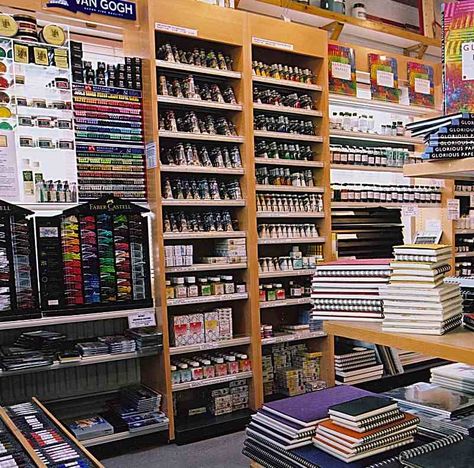 Art Supply Collection, Stationary Interior Design, Art Supplies Store Aesthetic, Art Supply Store Interior, Art Supply Store Aesthetic, Art Store Aesthetic, Art Shop Aesthetic, Art Shop Interior, Aesthetic Art Supplies