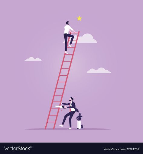 Ladder Illustration, Career Illustration, Success Illustration, Simple Phone Wallpapers, A Ladder, Poster Background, Poster Background Design, Business Career, Phone Wallpapers