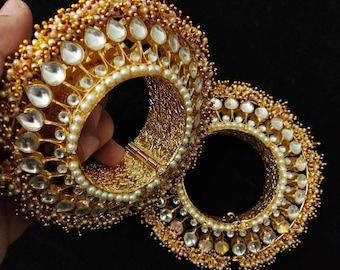 Polki Bracelet, Traditional Bracelet, Kundan Bracelet, Kundan Bangles, Handmade Jewlery, Kundan Set, Thanks For The Gift, Enhance Your Beauty, Bollywood Jewelry