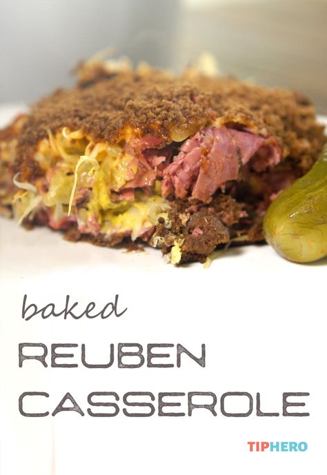 With this recipe we turn the classic Reuben sandwich into a hot delicious casserole. It's got all the ingredients that make the reuben so great - rye bread, sauerkraut, Swiss cheese, Thousand Island dressing, and corned beef or pastrami baked into one tantalizing twists casserole. So good. Click for our reuben casserole recipe and give it a try! Oven Baked Reuben Casserole 12 Tomatoes, Baked Rueben Casserole, Baked Reuben Casserole, Easy Reuben Bake, Oven Baked Reuben Casserole, Oven Baked Rueben Casserole, Reuben Bake Casserole, Reuben Casserole Recipe, Rueben Casserole Baked