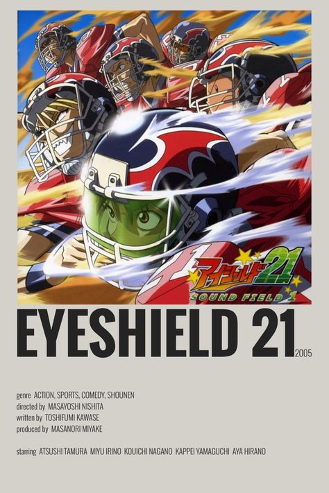 Eyeshield 21 Wallpaper, Minimalist Anime Poster, Anime Polaroid, Anime Watchlist, Manga Recommendation, Aya Hirano, List Anime, Minimalist Anime, Doflamingo Wallpaper