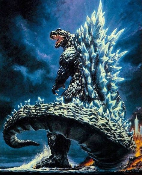 Gojira Art, Noriyoshi Ohrai, King Kong Vs Godzilla, Godzilla Wallpaper, All Godzilla Monsters, Kaiju Art, Japanese Film, Giant Monsters, Kaiju Monsters