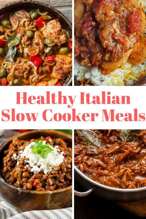 Healthy Italian Slow Cooker Recipes for bolognese, lasagna, beef ragu, chicken caccaitore, and more Italian classics that are made right in the crockpot. #healthyrecipes #slenderkitchen #dinner Healthy Italian Crockpot Recipes, Slow Cooker Italian Recipes, Italian Slow Cooker Recipes, Weight Watchers Slow Cooker Recipes, Lasagna Beef, Weight Watchers Slow Cooker, Bolognese Lasagna, Italian Crockpot Recipes, Crockpot Italian