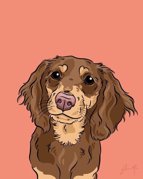 Frankie is here to make you smile 😁 And what a great job this gorgeous Dachshund is doing! #popartpuppydogs #dachshund #dachshundart #petportrait #custompetportrait #doxie #sausagedog #popart #petartist #mangadog #animedog #dachshundportrait #digitalillustration #dogillustration #dogart #longdog #happydog Dachshund Portrait, Pop Art Pet Portraits, Dachshund Cartoon, Pet Artist, Pop Art Animals, Dachshund Art, Dog Illustration, Great Job, Sausage Dog