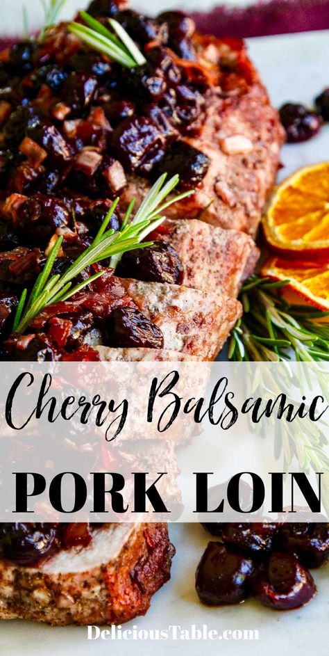 Pork For A Crowd, Balsamic Pork Loin, Pork Loin Recipes Oven, Christmas Pork, Fancy Recipes, Pork Loin Recipe, Pork Entrees, Balsamic Pork, Grandma's Recipes