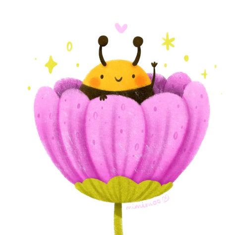 Mimi Purnell | Illustrator | Hello! 🐝💖 Just a quick little Procreate drawing I did on the weekend. Did you get a chance to do anything creative? Brushes I used (from… | Instagram Bumble Bee Drawing, Digital Art Brushes, Hello Illustration, Bee Doodle, Plant Doodles, Plant Doodle, Bee And Flower, Bee Drawing, Lovely Morning