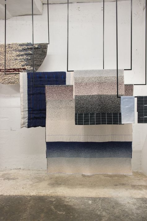 MOD collection _ Salone del Mobile 2015 _TEXTILE HUES _ Studio Mae Engelgeer Rug Display, Textile Display, Living Colors, 포트폴리오 레이아웃, Exhibition Ideas, Showroom Display, Fabric Display, Exhibition Display, Dutch Design