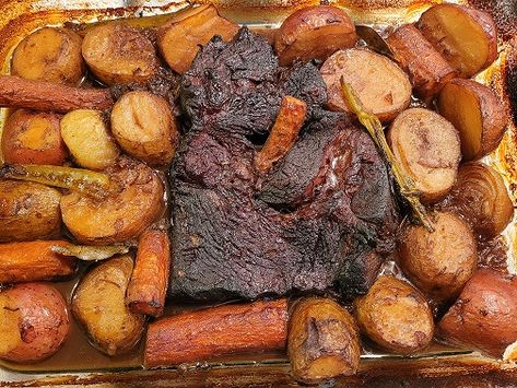 Oven Baked Roast And Potatoes, Roast With Potatoes And Carrots In Oven, Pot Roast With Potatoes Carrots And Onions, Beef Roast Potatoes And Carrots Oven, Beef Roast With Potatoes And Carrots, Beef Shoulder Roast Recipes Ovens, Roast Potatoes And Carrots Oven, Cook A Roast In The Oven, Roast And Potatoes In Oven