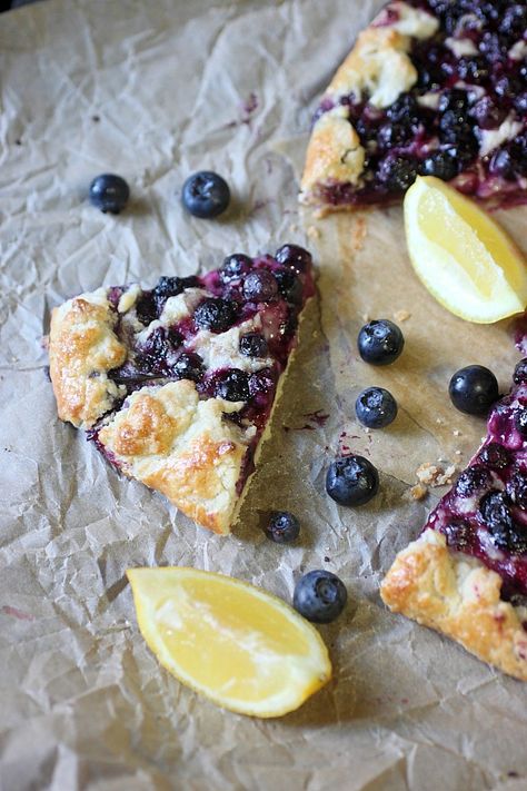 Lemon Galette, Pop Overs, Fruit Treats, Blueberry Delight, Lemon And Blueberry, Mini Loaves, Buttery Pie Crust, Blueberry Juice, Fall Cooking