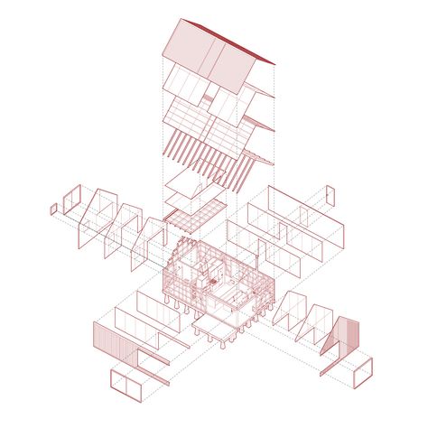 Anthropometrics And Ergonomics, Exploded Axonometric Diagram, Analytical Drawing Architecture, Axonometric Diagram Architecture, Construction Axonometric, Structural Axonometric, Architecture Axonometric Drawing, Architectural Axonometric, Exploded Axonometric Architecture