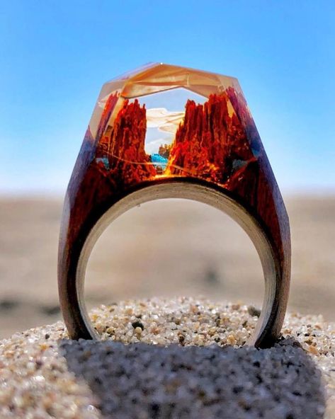 Secret Wood Rings, Enchanted Jewelry, Epoxy Resin Art, Wood Ring, Ring Displays, Ring Collection, Wood Rings, Men's Rings, Ring Collections