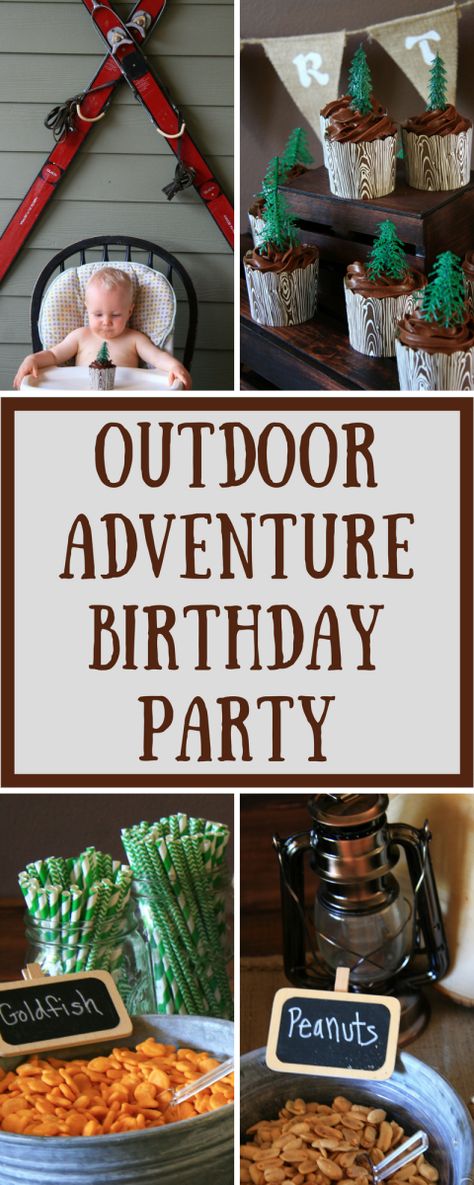 Looking for kid birthday party ideas? Take a look at my son's Outdoor Adventure Birthday party with a Trail Mix Snack Bar. I loved how everything came together for the party. Party details, pictures and shopping list included in post. Enjoy!! Adventure Theme Party Food, Outdoor Adventure Birthday Party Ideas, Forest Birthday Party Boy Two, Hiking Birthday Party Ideas, First Birthday Adventure Theme, Nature Trail Birthday Party, Adventure Theme Birthday Party, Two Year Old Camping Birthday, Adventurous One Birthday