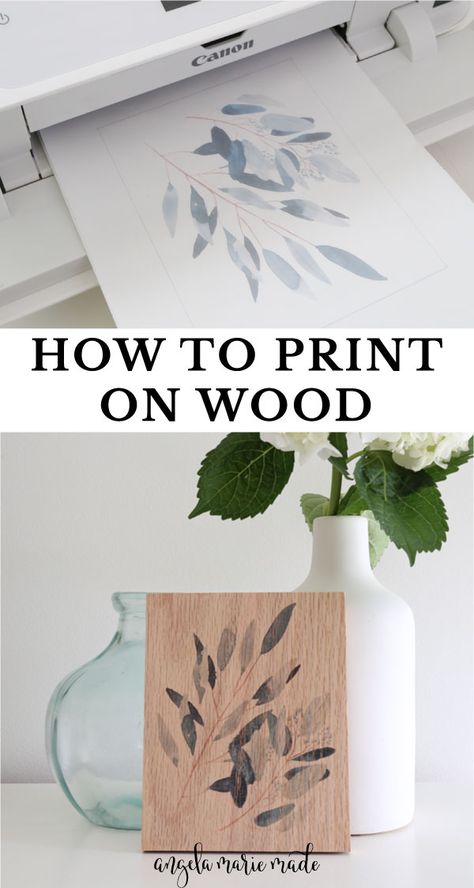 Learn how to print on wood and how to transfer photos onto wood! This is the easiest and best way to do a photo transfer to wood, you don't need any fancy materials or tools, just a printer and freezer paper! Transfer Printed Image To Wood, How To Transfer Handwritten Recipe To Wood, Best Way To Stencil On Wood, Transfer Inkjet Print To Wood, How To Print On Wood, Transferring Pictures To Wood, How To Transfer Pictures To Wood, Transfer Photo To Wood, Paper Transfer To Wood