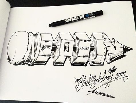 oustagram_ Pencil Graffiti, Black And White Graffiti, Graffiti Art Letters, Graffiti Words, 3d Art Drawing, Language Art, Graffiti Alphabet, Graffiti Style Art, Graffiti Font