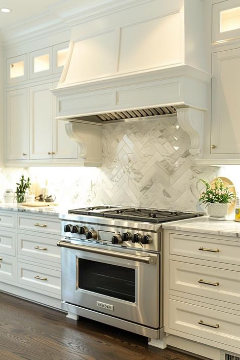 22 Herringbone Subway Tile Backsplash Ideas: Must-Try Designs! Tile Backsplash For White Kitchen, Large Herringbone Backsplash, Kitchen Backsplashes With White Cabinets, Subway Tile Backsplash Ideas, Herringbone Subway Tile Backsplash, Herringbone Backsplash Kitchen, Subway Tile Kitchen Backsplash, White Herringbone Backsplash, Kitchen Backplash