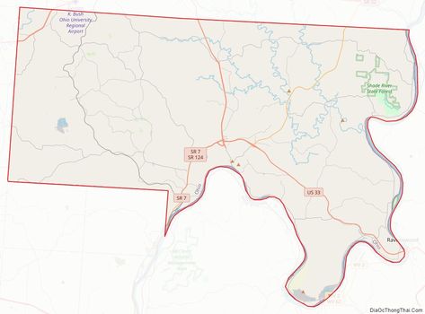 Street map of Meigs County, Ohio Odyssey Plan, Plan Life, State Of Ohio, Life Plan, Street Map, Us Map, World Map, Ohio, Map