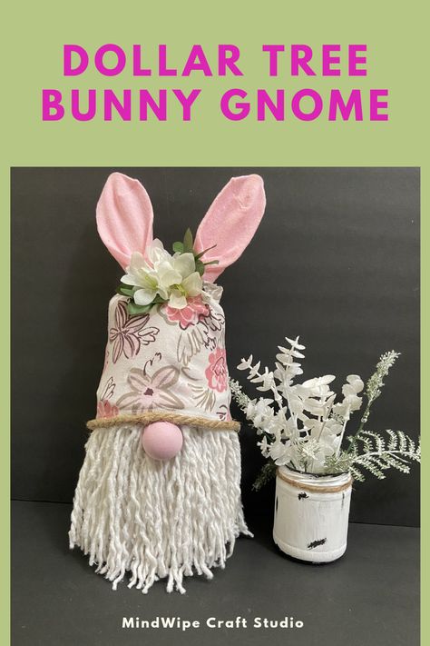 Gnomes For Easter, Easy Gnome Crafts For Adults, Rabbit Crafts For Adults, Easter Gnomes Diy How To Make, Easter Bunny Gnomes Diy, Dollar Tree Easter Crafts 2023, Spring Gnomes Diy, Diy Easter Gnomes, Easter Gnomes Diy