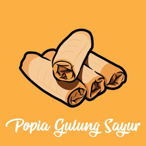 Popia gulung sayur or vegetables spring ... | Premium Vector #Freepik #vector #kuih #illustrations #food-cartoon #breakfast-illustration Spring Roll Illustration, Kuih Illustration, Cartoon Breakfast, Banana Spring Rolls, Breakfast Illustration, Fried Spring Rolls, Vegetable Spring Rolls, Food Cartoon, Printable Flash Cards