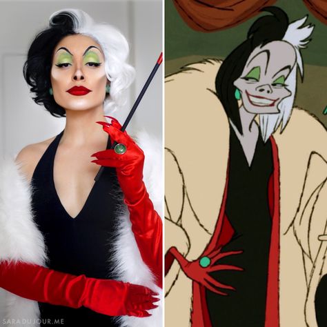 Cruella Couple Costume, Diy Cruella Deville Costume Women, Cruella Deville Costume Couple, Cruella Halloween Costumes, Cruela De Vil Costume Ideas, Cruella Costume Ideas, Cruella Devil Costume, Diy Cruella Deville Costume, Costume Halloween Famille