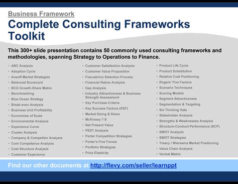 Complete Consulting Frameworks Toolkit Stakeholder Analysis, Environmental Analysis, Blue Ocean Strategy, Powerpoint Business, Structural Analysis, Corporate Strategy, Management Consulting, Sharing Economy, Corporate Communication