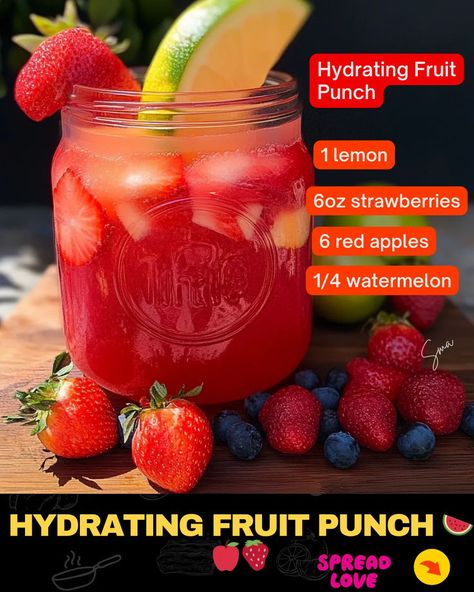 Hydrating Fruit Punch Fruit Punch Recipes, Beef Tips And Noodles, Fruit Punch Recipe, Baked Meatloaf, Mexican Casserole Recipe, Natural Electrolytes, Healthy Fiber, Chicken Pasta Bake, Bbq Bacon