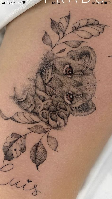 Lioness And Cub Tattoo, Lion Cub Tattoo, Cub Tattoo, Pictures With Meaning, Polynesian Tattoos Women, Cubs Tattoo, Lioness Tattoo, Tattoo Pictures, Woman Tattoo