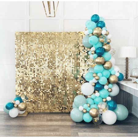 Gold Shimmer Wall Backdrop, Gold Shimmer Wall, Decorations Engagement, Shimmer Wall Backdrop, Turquoise Party, Sequin Wall, Sequin Backdrop, Shimmer Wall, Girl Birthday Decorations