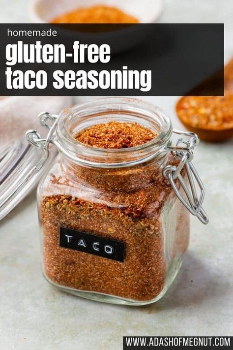 This easy gluten-free taco seasoning is a perfect way to add flavor to your tacos without worrying about gluten. It's a simple blend of spices that adds a delicious smoky flavor to any taco dish. This seasoning is perfect for tacos, burritos, quesadillas, or any Mexican-inspired dish. Keep this homemade spice blend in your pantry and you'll have a delicious and gluten-free meal in no time! #recipe Gluten Free Taco, Gluten Free Taco Seasoning, Taco Spice Blend, Taco Dishes, Gluten Free Tacos, Homemade Taco Seasoning Recipe, Taco Seasoning Recipe, Vegan Mexican Recipes, Tacos Burritos