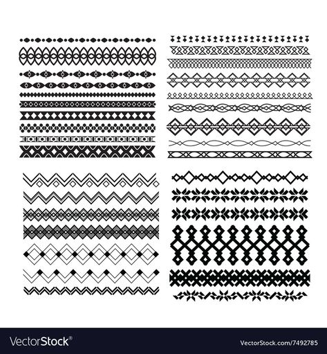 Art Tutor, Vector Border, Lines Abstract, Cross Stitch Geometric, Lines Design, Stencil Printing, Geometric Elements, Braid Patterns, Wood Carving Patterns