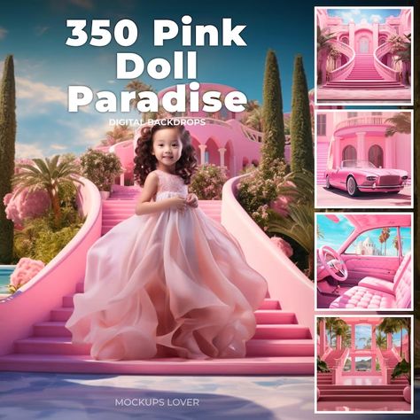 Doll Backdrop, Princess Backdrop, Princess Backdrops, Backdrop Photo, Malibu Beach, Malibu Beaches, Fantasy Theme, Digital Backgrounds, Photo Projects