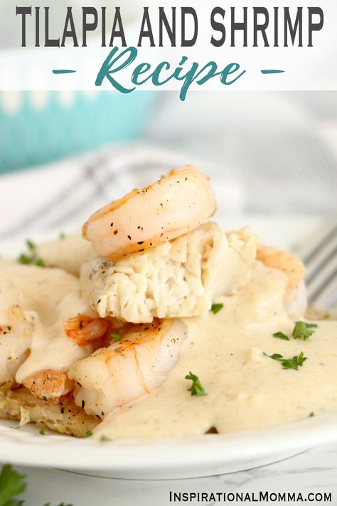 Tilapia and Shrimp Recipe - Inspirational Momma Tilapia Shrimp Recipe, Tilapia And Shrimp, Banana Split Trifle, Homemade Liquid Laundry Detergent, Homemade Laundry Detergent Liquid, Lemon Cream Sauces, Tilapia Recipes, Cooking Sauces, Liquid Laundry Detergent