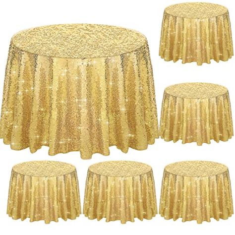 Tablecloth Round Table, Gold Sequin Tablecloth, Decorations For Wedding, Round Table Cloth, Tablecloth Round, Cloth Table Covers, Table Cloth Decorations, Christmas And Halloween, Sequin Tablecloth