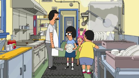 Bobs Burgers Kitchen, Bobs Burgers Restaurant, Bobs Burgers Aesthetic, Burger Kitchen, Bob S, Curls Hairstyles, Burger Restaurant, Bob's Burgers, Natural Curls Hairstyles