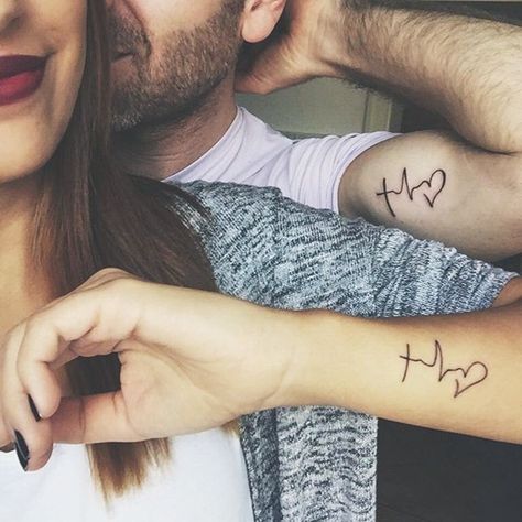 matching his and hers faith love tattoos                                                                                                                                                                                 More Him And Her Tattoos, Partner Tattoos, Best Couple Tattoos, Cute Couple Tattoos, Relationship Tattoos, Tattoo Trend, Couples Tattoo Designs, Matching Couple Tattoos, Geniale Tattoos