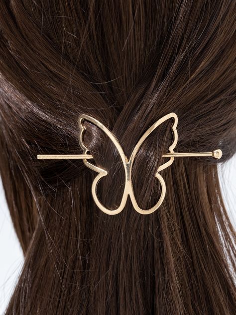 Butterfly Hair Pin, Bridesmaids Spring, Hairpin Accessories, Pink Head, Simple Butterfly, Glossy Makeup, Butterfly Decor, Golden Hair, Hair Slide