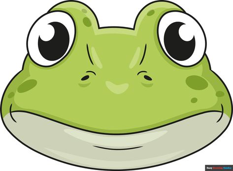 Learn to draw a Frog Face. This step-by-step tutorial makes it easy. Kids and beginners alike can now draw a great Frog Face. Frog Face Drawing, Easy Frog Painting, Draw A Frog, Frog Eyes, Frog Face, Frog Costume, Face Outline, Frog Eye, Frog Drawing