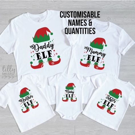 Christmas Shirts Elf, Elf Baby, Elf Family, Baby Elf, Elf T Shirt, Family Matching Christmas, Matching T Shirts, Matching Christmas Shirts, Personalized Matches