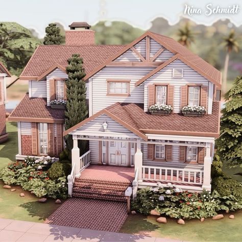 Willow Creek Family Home, Houses To Build On Sims 4, Cute Sims House Layout, Base Game Home Sims 4, Sims 4 Family Home 30x20, Sims Willow Creek House, Sims 4 Builds Ideas, Sims 4 Willow Creek Map Layout Ideas, Sims 4 Willow Creek Builds