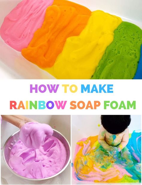 Easter Messy Play, Foam Sensory Play, Kids Messy Play, Fun Ideas For Kids, Messy Play Activities, Rainbow Soap, Soap Foam, Rainbow Activities, Play Activity