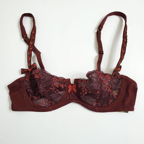 Aubade Bra 32b Brown Lace Underwire Half Cup Floral Adjustable Straps France - New With Tag. Size 32b Made In France Hand Wash From Smoke-Free, Pets-Free Home. Cups Bra Half, Bra Sets For Women, Cute Lace Bras, Scoop Bra, Lacey Bra, Red Lace Bra, Lace Bras, White Lace Bra, Demi Cup Bra