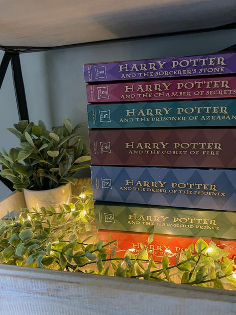 Harry Potter Book Set Aesthetic, Harry Potter Book Shelf, Harry Potter Books Aesthetic, Harry Potter Book Collection, Harry Potter Bookshelf, 2024 Resolutions, Harry Potter Book Set, Book Tbr, Harry Potter Book Covers