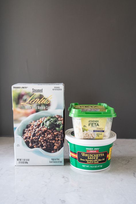 3 Ingredient Trader Joes Lentil Dip - Mountain Mama Cooks Lentil Recipes Trader Joes, Trader Joes Dip Recipes, 3 Ingredient Trader Joes Recipes, Trader Joe Appetizers, Trader Joe Lentil Recipe, Trader Joes Lentil Bruschetta Dip, Lentil Bruschetta Dip Trader Joe's, Trader Joes Lentil Recipe, Trader Joe’s Dip Recipes