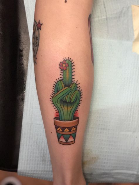 Dont be a prick work: Cody Lamaar at the Roost in Ellensburg WA Funny Cactus Tattoo, Corn On The Cob Tattoo, American Traditional Cactus, Traditional Tattoo Leaves, Traditional Cactus Tattoo, Cactus Tattoos, Hedgehog Tattoo, Middle Finger Tattoos, Traditional Tattoo Flash Art