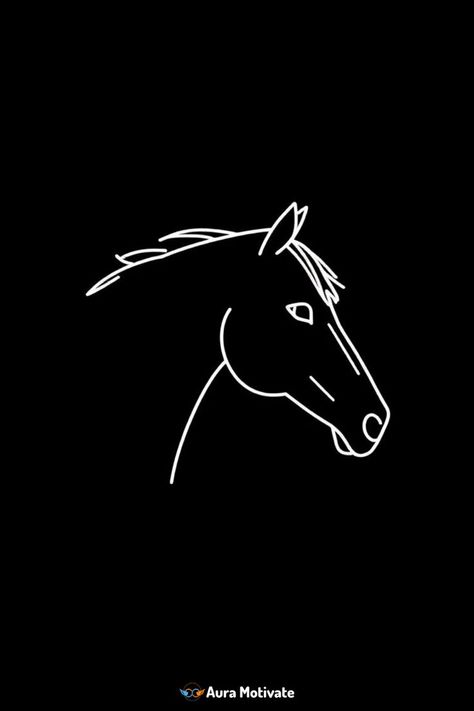 A glowing white outline of a horse’s head against a stark black background Horse Outline Drawing, Horse Head Drawing, Horse Outline, Face Outline, Face Line Drawing, Horse Face, Face Lines, Outline Drawings, Shirt Maker