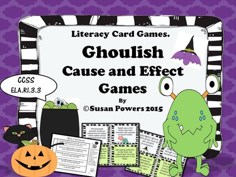 A Ghoulish Game of Cause and Effect Reading Comprehension Halloween Activity Sentence Activities, Interactive Notebook Activities, Classroom Materials, Guided Reading Groups, English Teachers, Boys And Girls Club, Interactive Notebook, Reading Groups, Cause And Effect