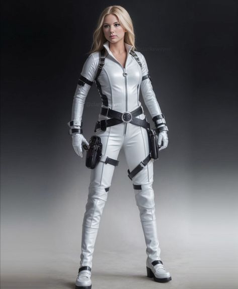 Black Widow White Suit, Futuristic Outfits, Hero Clothes, Spy Outfit, Sharon Carter, Superhero Suits, Super Suit, Avengers Superheroes, Super Hero Outfits