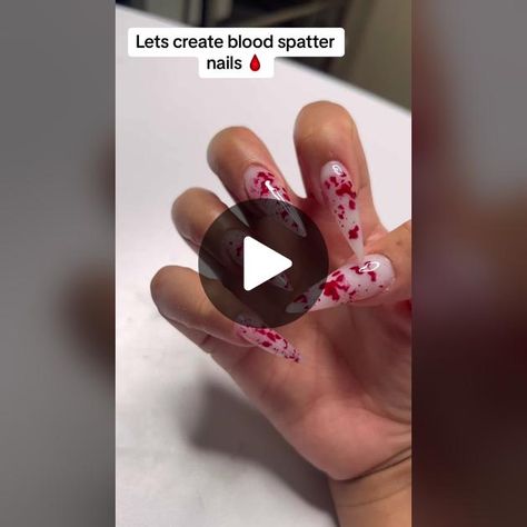 TikTok · Jenni Marie Blood Splatter Nails Tutorial, Blood Splatter Nails, Splatter Nails, Nails Tutorial, Blood Splatter, Halloween Nails, Twitter Card, Twitter Image, Nails