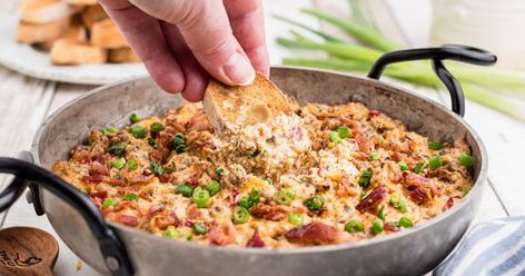 Boudin Dip Recipe | The Cagle Diaries Boudin Dip Recipe, Boudin Dip, Boudin Sausage, Louisiana Dishes, Cheese Ball Bites, Sausage Dip, Sweet Potato Biscuits, Cajun Cooking, South Louisiana